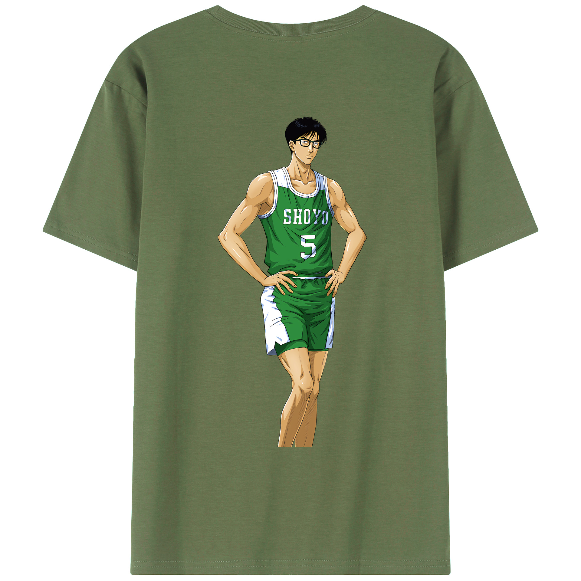 （画像用） SLAM DUNK／スラムダンク 綿100％ メンズ半袖Tシャツ（バックプリント） 通気性